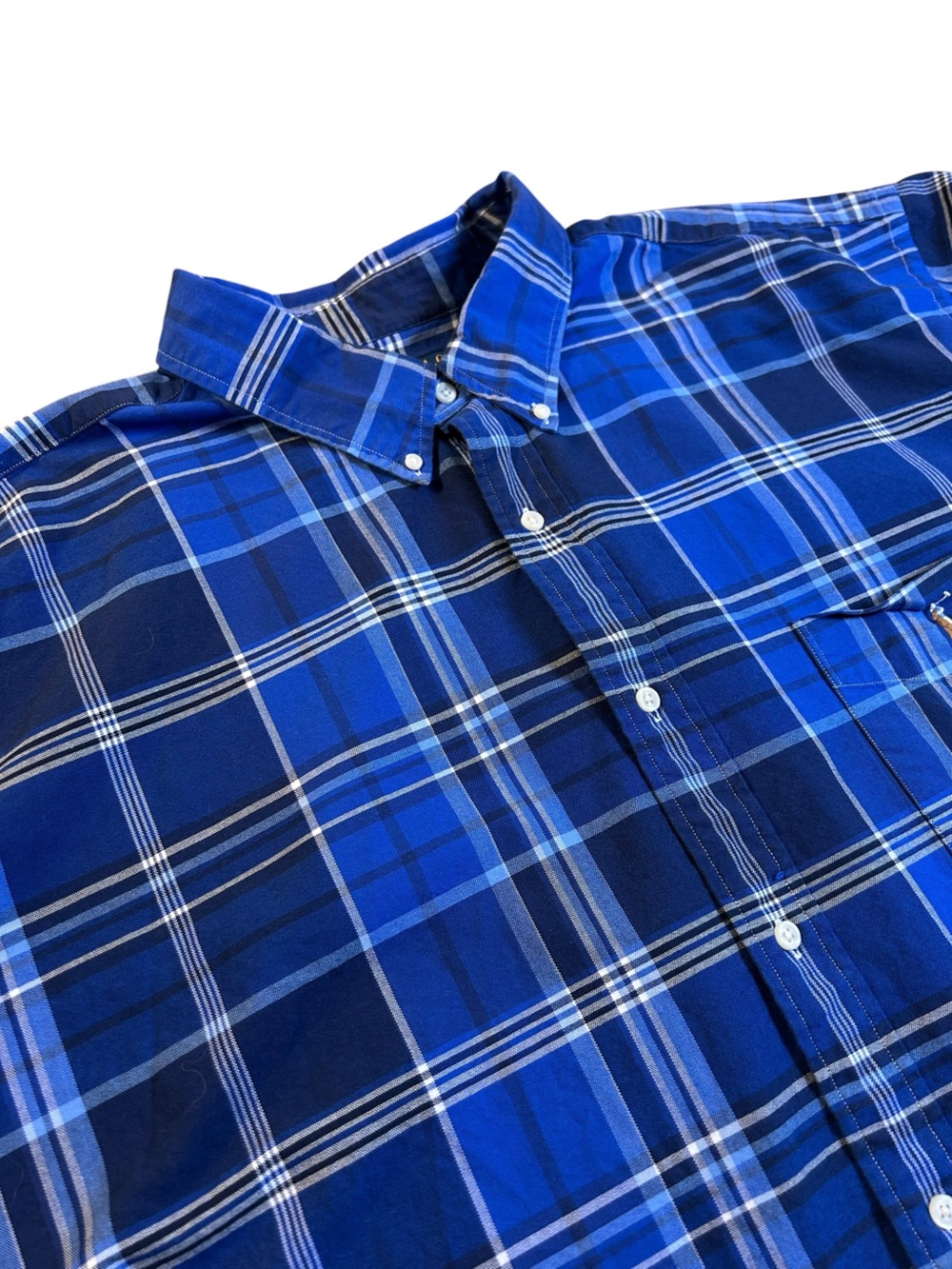 POLO RALPH LAUREN Big & Tall Blue Plaid Oxford Shirt 4XLT Classic Fit